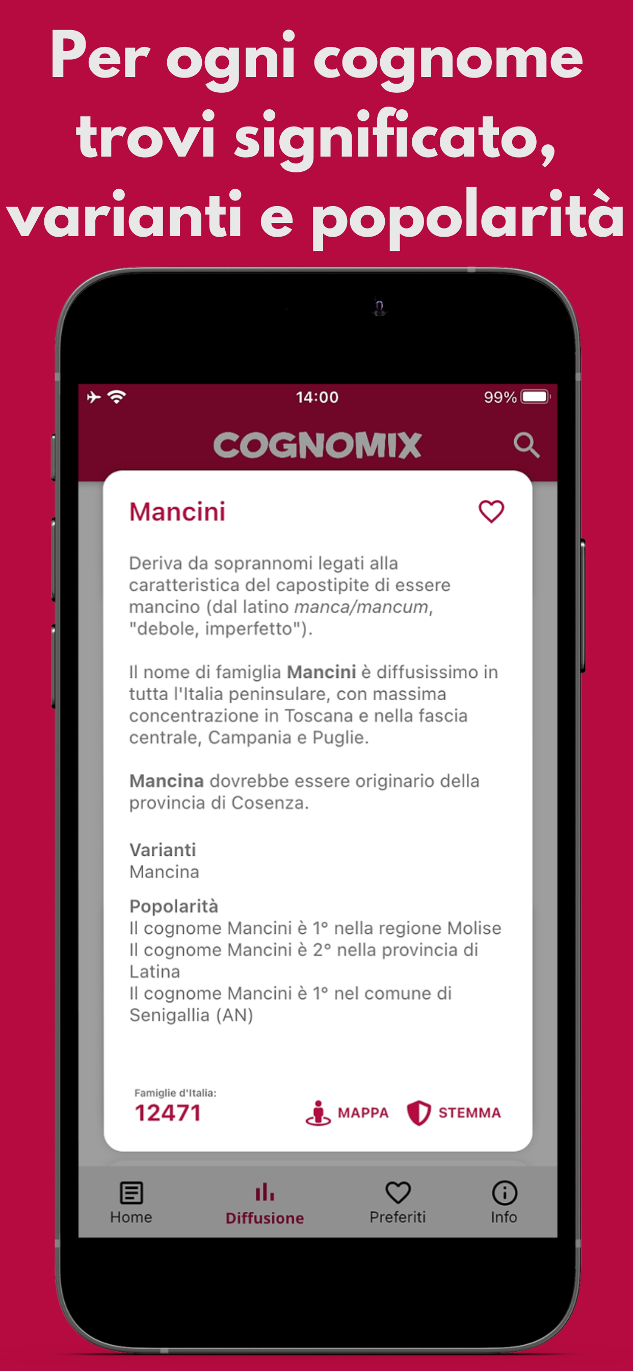 Applicazione Cognomi Italiani di Cognomix